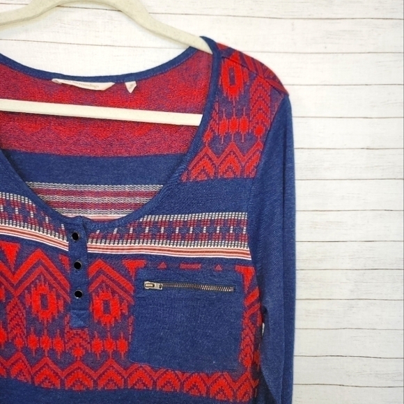 SOFT SURROUNDINGS AZTEC 3/4 SLEEVE TUNIC, SZ MEDIUM - Picture 3 of 11